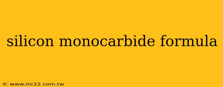 silicon monocarbide formula