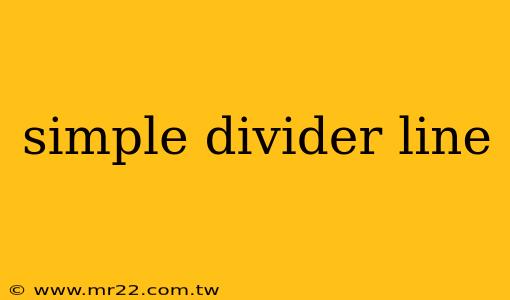 simple divider line