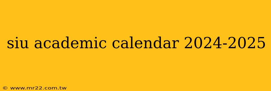 siu academic calendar 2024-2025