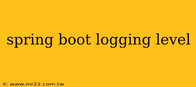 spring boot logging level