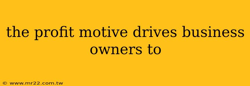 the profit motive drives business owners to