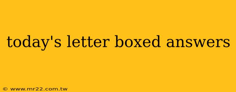 today's letter boxed answers