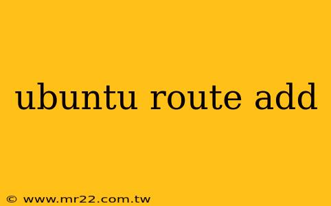 ubuntu route add