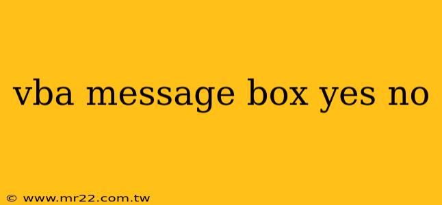 vba message box yes no