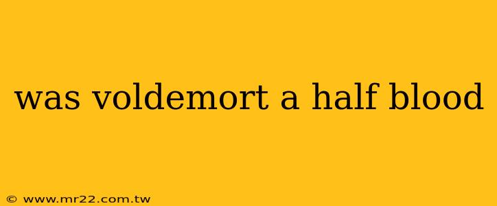 was voldemort a half blood