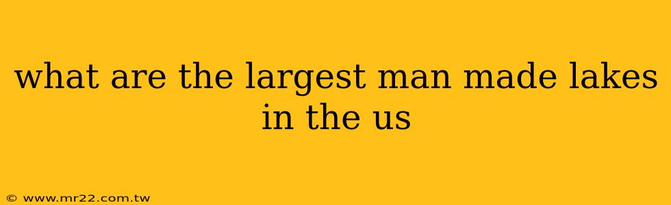 what are the largest man made lakes in the us