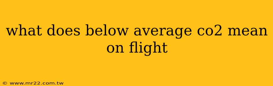 what does below average co2 mean on flight
