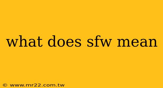 what does sfw mean