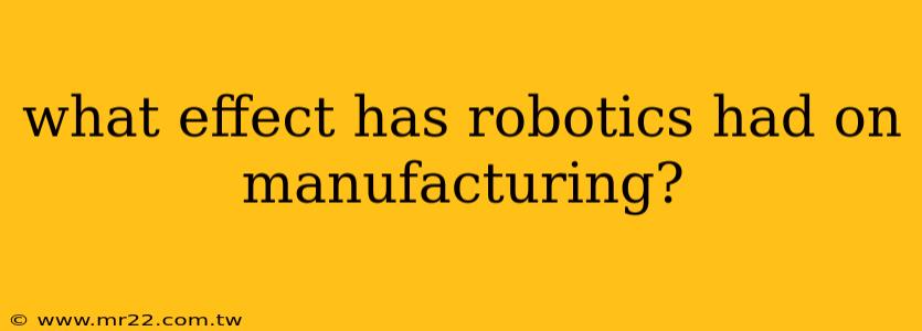 what effect has robotics had on manufacturing?