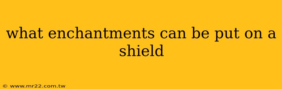 what enchantments can be put on a shield
