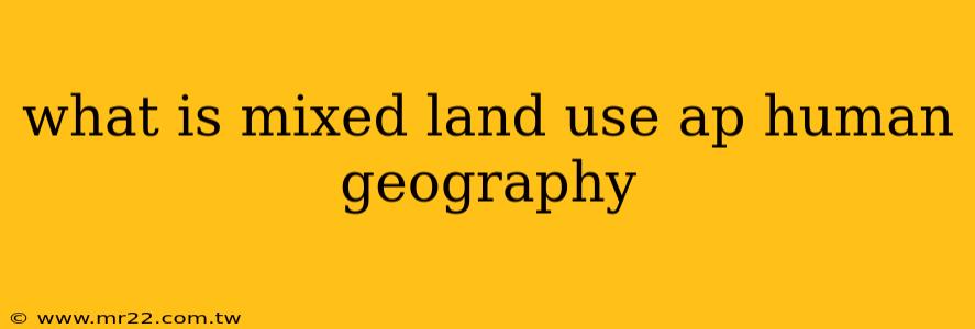 what is mixed land use ap human geography