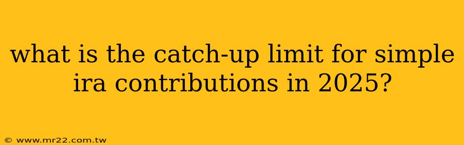 what is the catch-up limit for simple ira contributions in 2025?