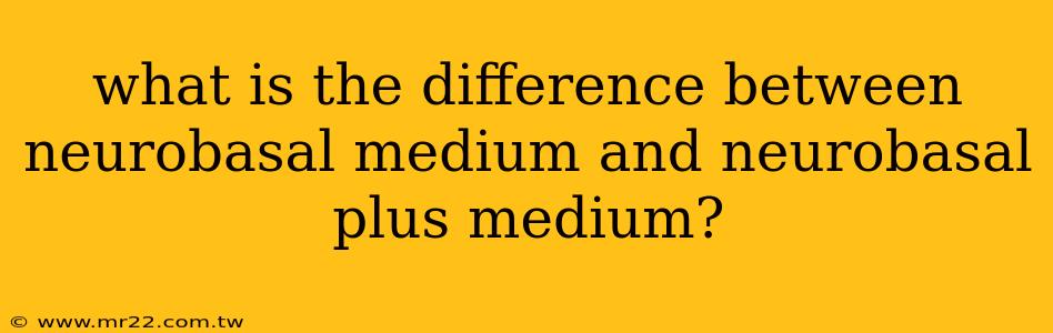 what is the difference between neurobasal medium and neurobasal plus medium?