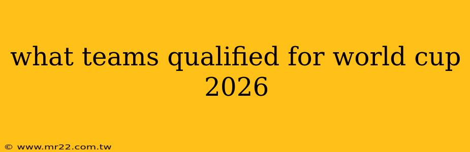 what teams qualified for world cup 2026