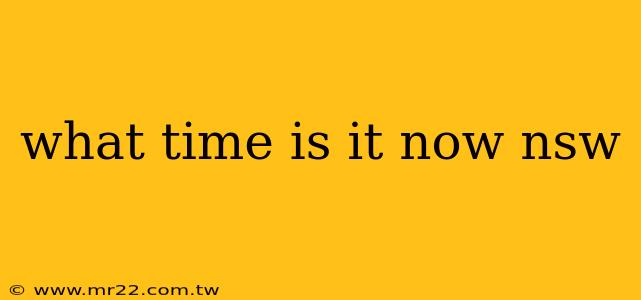 what time is it now nsw