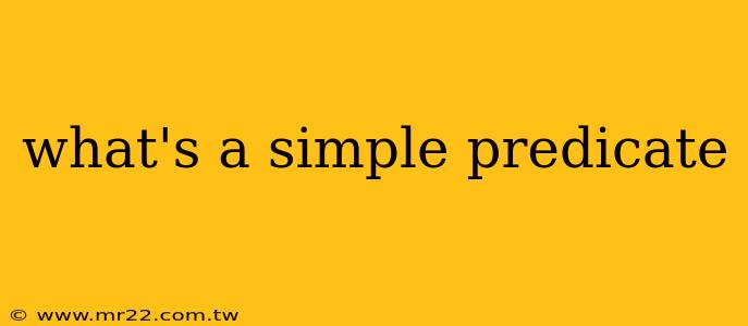 what's a simple predicate