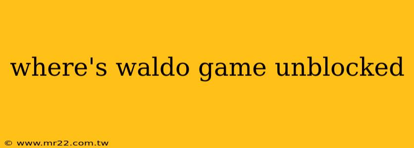 where's waldo game unblocked