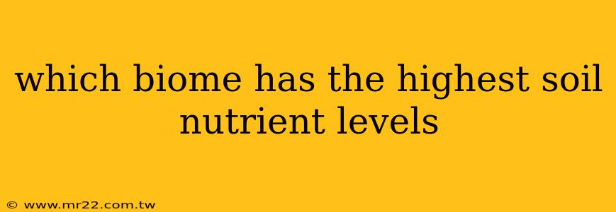 which biome has the highest soil nutrient levels