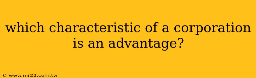 which characteristic of a corporation is an advantage?