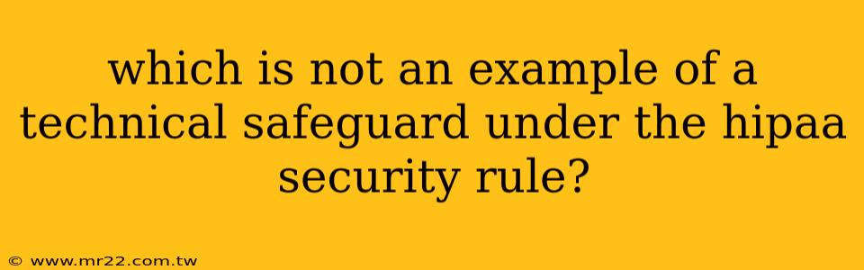 which is not an example of a technical safeguard under the hipaa security rule?