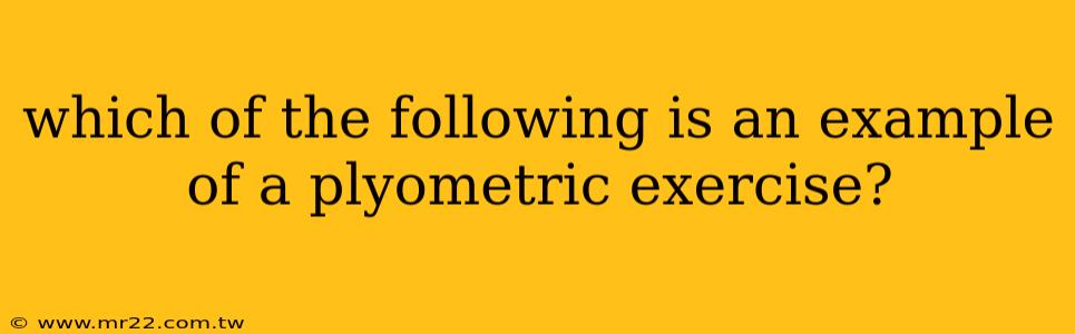 which of the following is an example of a plyometric exercise?