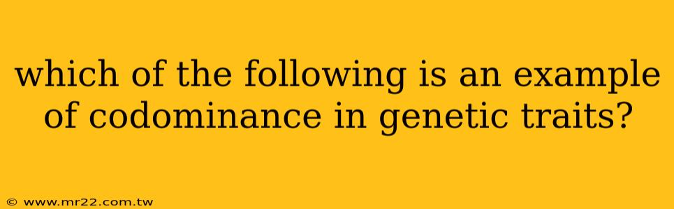 which of the following is an example of codominance in genetic traits?