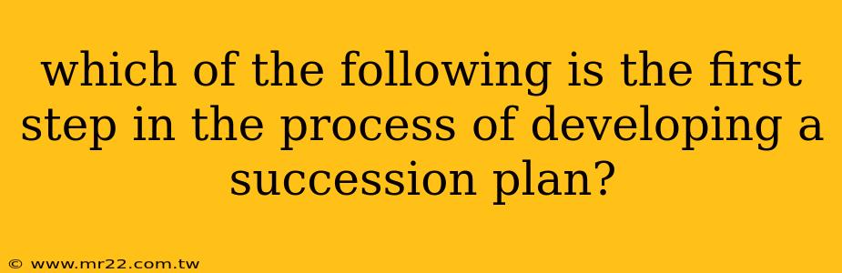 which of the following is the first step in the process of developing a succession plan?