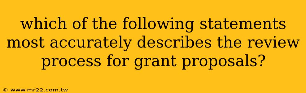 which of the following statements most accurately describes the review process for grant proposals?