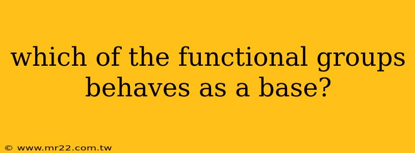 which of the functional groups behaves as a base?