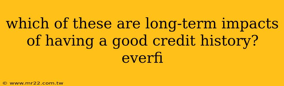 which of these are long-term impacts of having a good credit history? everfi