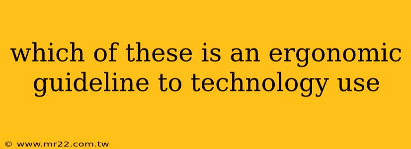 which of these is an ergonomic guideline to technology use