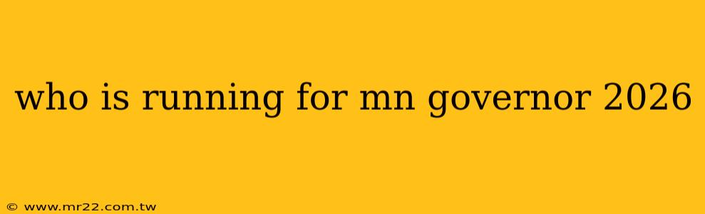 who is running for mn governor 2026