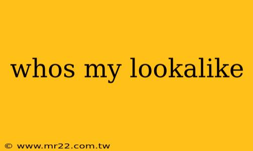 whos my lookalike