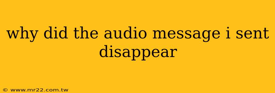 why did the audio message i sent disappear