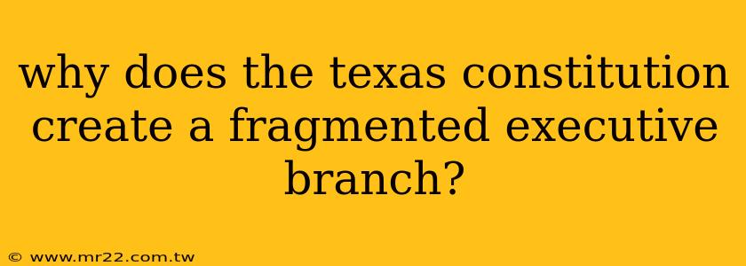 why does the texas constitution create a fragmented executive branch?
