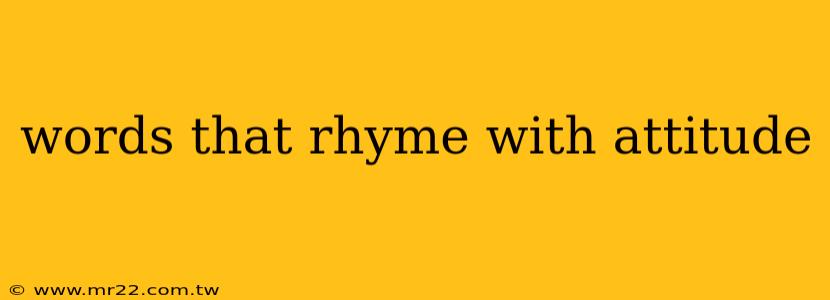 words that rhyme with attitude